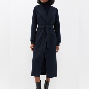 Max Mara Navy Blue Poldo Wool Coat size 2